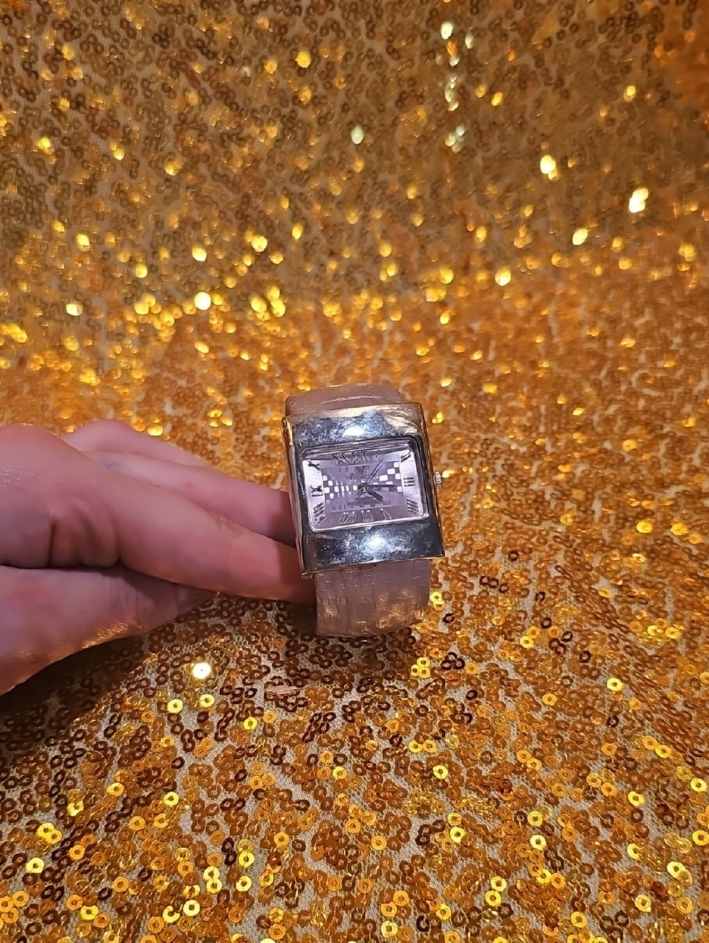 Square Face Watch Purple And Silver - Picture 4 of 4